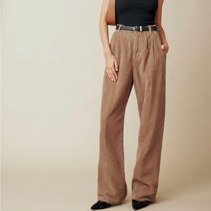 Reformation Montauk Pleated High Rise Corduroy Pants